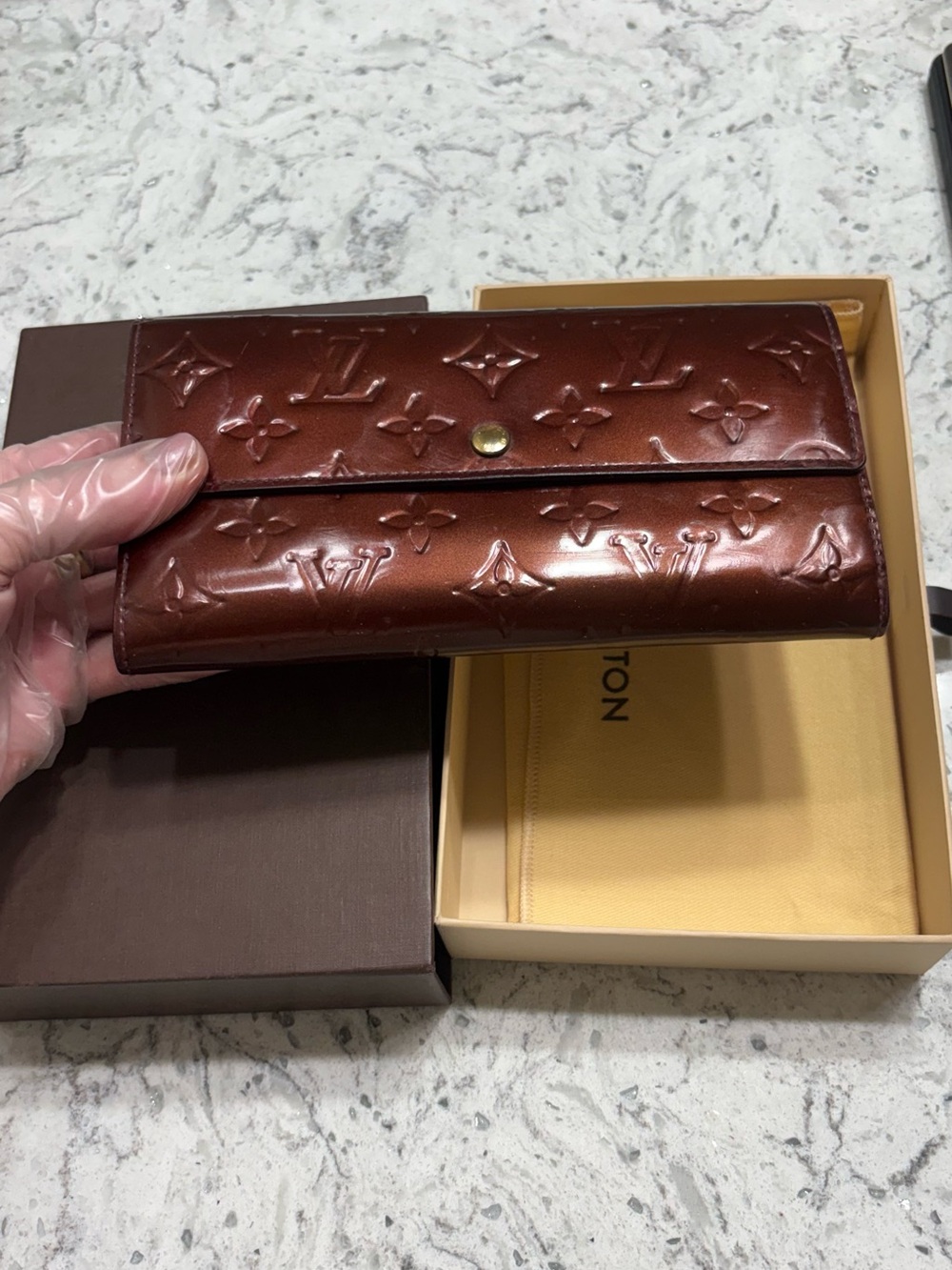 Louis Vuitton Vernis Monogram Continental Wallet - Bordeaux Patent - Picture 2 of 9